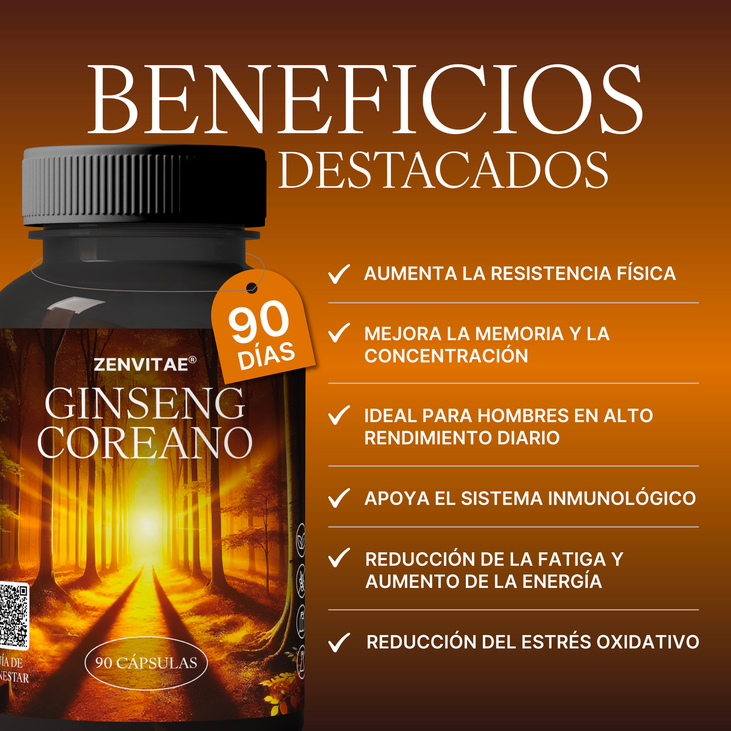 Ginseng rojo Coreano beneficios