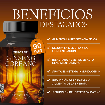 Ginseng rojo Coreano beneficios